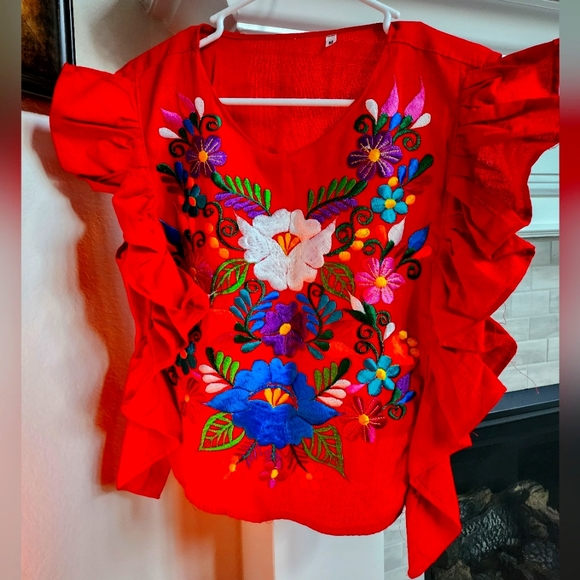 MEXICANA Tops - Hand Embroidered Blouse NWOT